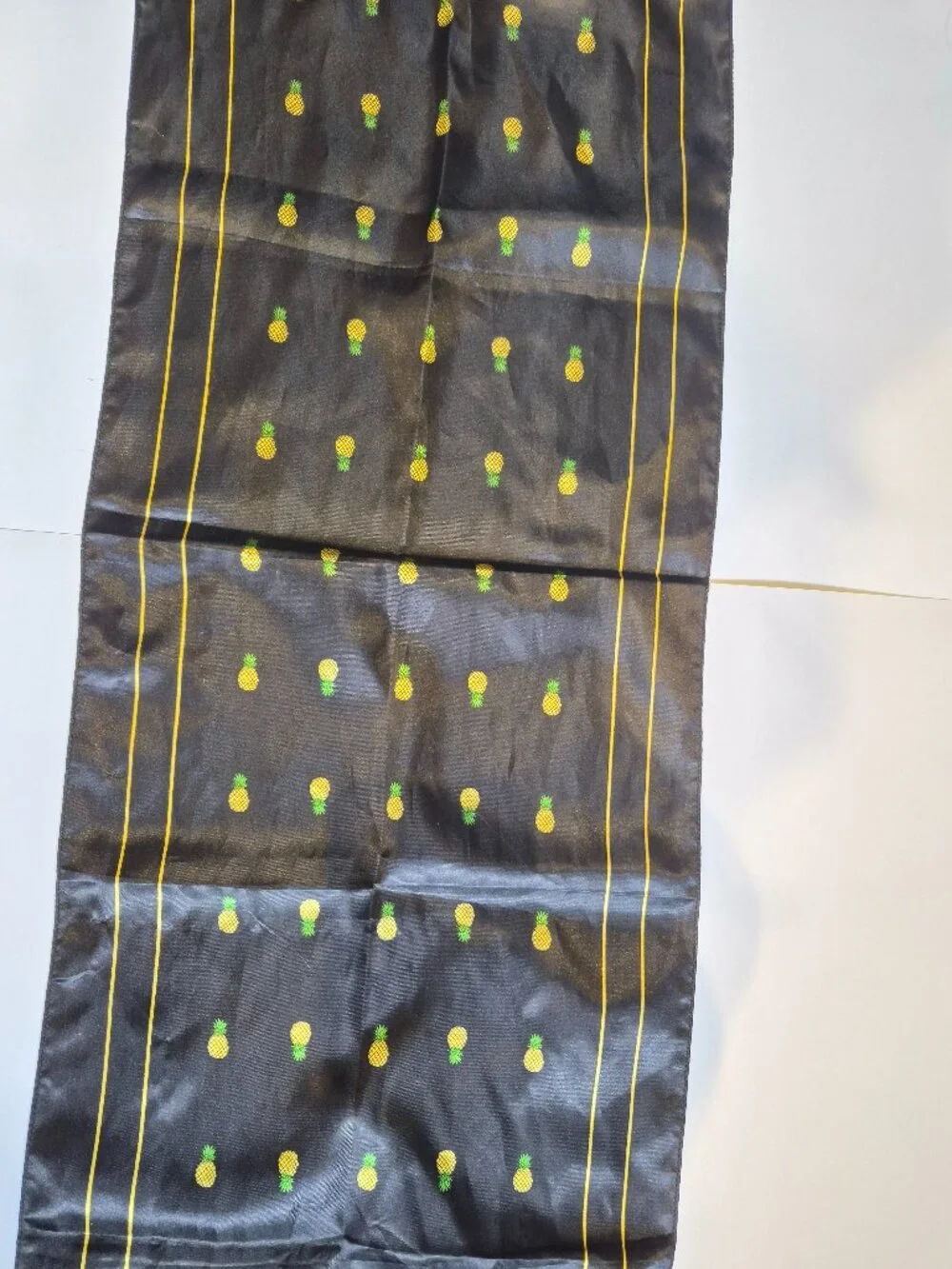 Daughters of the American Revolution DAR Black Scarf with Pineapple Print